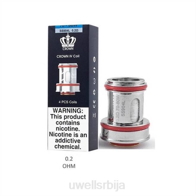 UWELL CROWN 4 заменски намотаји (4 пакета) двоструки калем 0,2 ома 4TVT182 | UWELL BEOGRAD