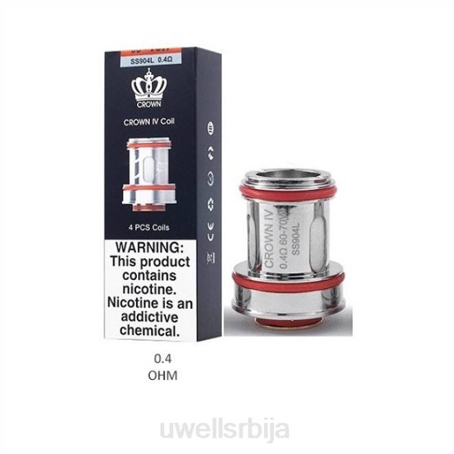 UWELL CROWN 4 заменски намотаји (4 пакета) двоструки калем 0,4 ома 4TVT183 | UWELL ONLINE SHOP